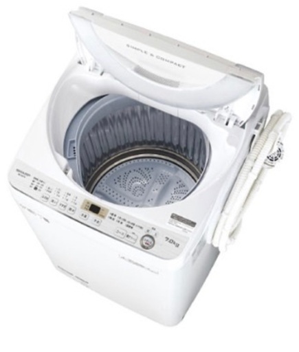 シャープ【SHARP】7.0kg 全自動洗濯機 ES-GE7C-W(ホワイト系)