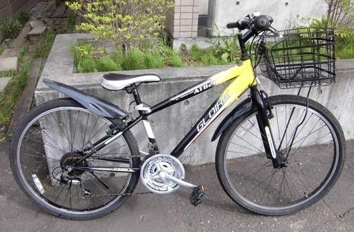 札幌 ※訂正 整備済 26インチ 3×6 18速 自転車 黒/黄色 マウンテン