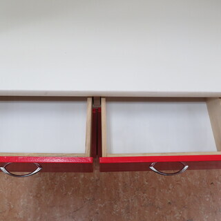 引取限定】二段食器棚 赤 中古 【小倉南区葛原東】