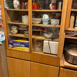 無印良品⭐︎キャビネット食器 人気✨ 無印良品 オーク材 キャビネット 食器棚にも◎ MUJI