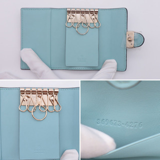 GUCCI/グッチロゴ6連キーケース》ABランク 369373 箱有り 極美品