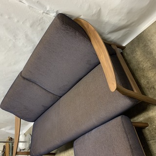 定価40万円以上！ 新作 新品同様 カリモク 家具 ベーシック 3人掛ソファ 布張り 長椅子 WW57モデル スツール付き 布B547 中古