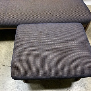 定価40万円以上！ 新作 新品同様 カリモク 家具 ベーシック 3人掛ソファ 布張り 長椅子 WW57モデル スツール付き 布B547 中古