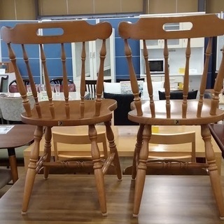 店舗同時販売中】 飛騨産業 キツツキマーク ダイニングチェア2脚セット