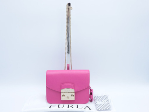 《FURLA/メトロポリス チェーンショルダーバッグ》Aランク 袋有り 美品