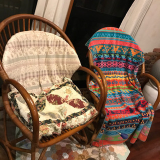 バリ風籐椅子セット