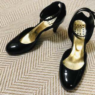 Anna Sui 黒エナメルウェッジソールパンプス あむ 中目黒の靴の中古あげます 譲ります ジモティーで不用品の処分