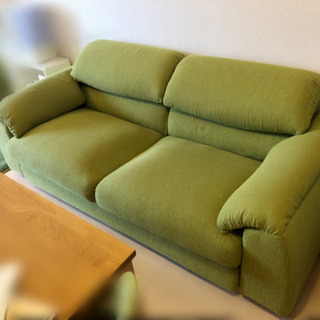「受け渡し完了」国産 ファブリック ソファ グリーン