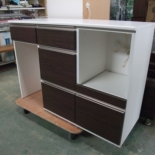 R1107) すえ木工 キッチンボード 2012年製! 食器棚 ...