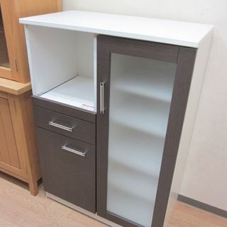 ミドルレンジボード 幅80×奥行43×高さ115cm 食器棚 レンジボード ダークブラウン系 ☆ PayPay(ペイペイ)決済可能 ☆ 札幌市 清田区 平岡 ミドルレンジボード 幅80×奥行43×高さ115cm 食器棚 レンジボード