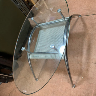 『修理できる方』円形ガラステーブル コーヒーテーブル 🌈 しげん屋