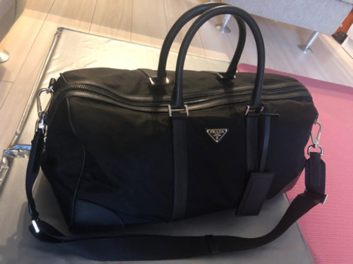 値下げ PRADA プラダ ボストンバッグ 黒 2way ナイロン レザー