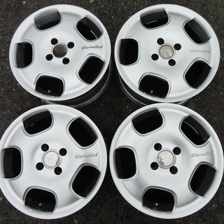 コンパクトカー向け メッキ加工アルミホイール4本 15インチ 6.5J +35