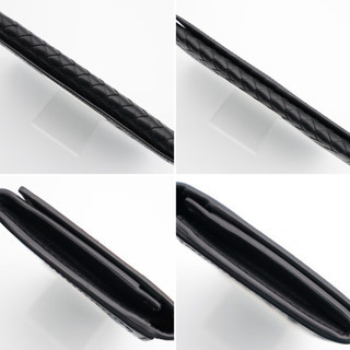 BOTTEGA VENETA/イントレチャート 二つ折り 長財布》Bランク 黒