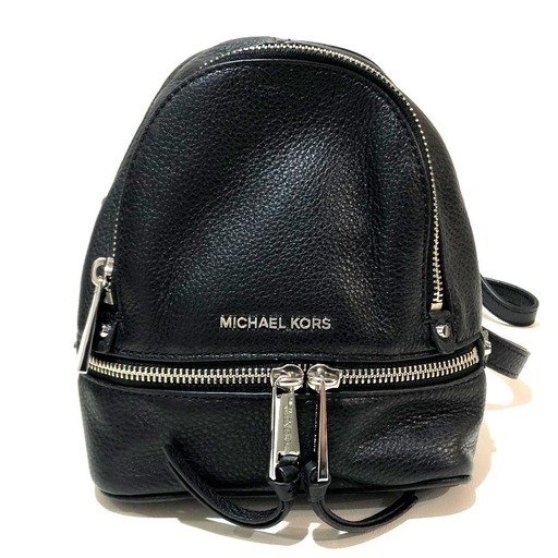 【美品】Michael Kors マイケルコース 30T6SEZB1L RHEA ZIP XS MSGR リュックサック バックパック リュック リュック・デイパック レザー ブラック