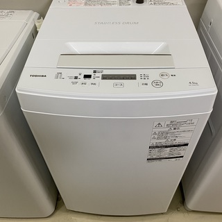 洗濯機 東芝 TOSHIBA AW-45M5(W) 2018年製...