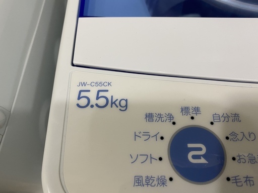 洗濯機 ハイアール Haier JW-C55CK 2017年製 5.5kg 中古品