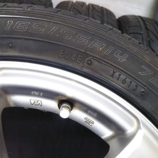 軽自動車14インチ 夏【希少】ワイド太サイズ5Jアルミ ジーノ ミラ アルト ラバン ライフ ゼスト プレオ 富山 165/55Ｒ14 軽トラ サンバー キャリー ハイゼット