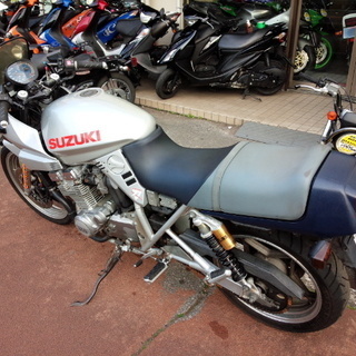 NO.3204　ＧＳＸ４００Ｓカタナ　ヨシムラドラッグ集合マフラー　オーリンズサス　シルバー　☆彡 NO.3204 GSX400Sカタナ ヨシムラドラッグ集合マフラー