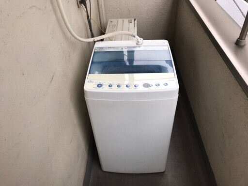 美品 動作品 2017年製 JW-C55CK Haier ハイアール 5.5kg ホワイト 全自動洗濯機 洗濯機 取説付き