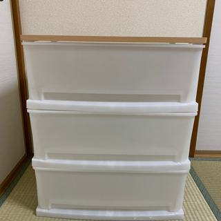 木目調天板チェスト3段ボックス②★衣類収納ケース