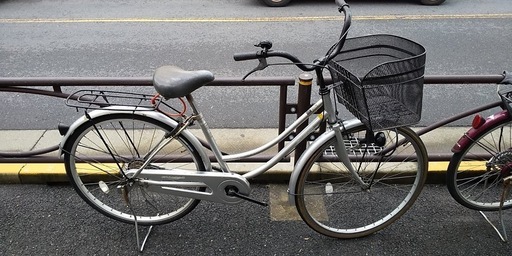 ★6200円リサイクル中古自転車お安め＜点検済み＞26インチホームサイクル・シングルギヤ・シルバー
