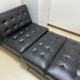 革のソファ　ソファベッドにもなります。2個セット 東京23区内お...