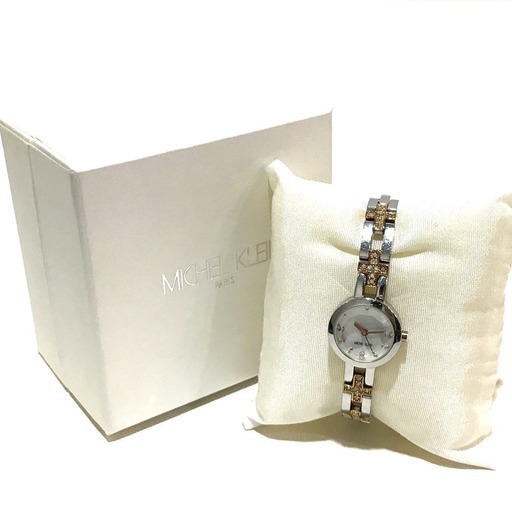 MICHEL KLEIN ミッシェルクラン AJCK010 エレガントブレス レディース腕時計 ラインストーン 腕時計 SS シルバー×ゴールド レディース