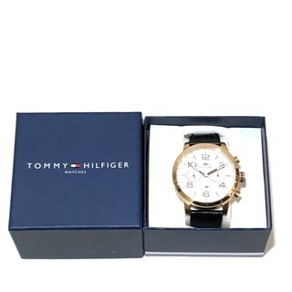 Tommy Hilfiger - トミー ヒルフィガー TH.286.1.34.1987 メンズ腕時計 腕時計 SS×革ベルト ゴールド×ブラック メンズ