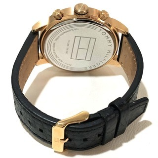 Tommy Hilfiger - トミー ヒルフィガー TH.286.1.34.1987 メンズ腕時計 腕時計 SS×革ベルト ゴールド×ブラック メンズ