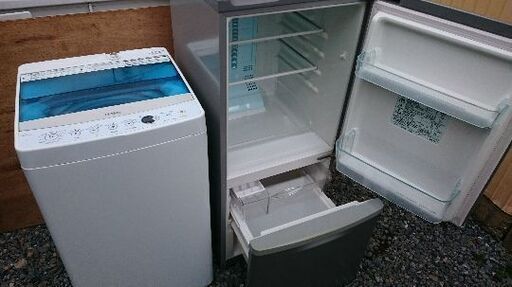 パナソニック NR-B142W-S 2ドア冷凍冷蔵庫 138L 2009年製・ハイアールJW-C45A全自動洗濯機 4.5K 2017年製