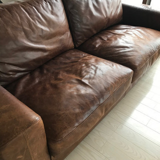 オイルレザー　本革　ソファ　3人掛け