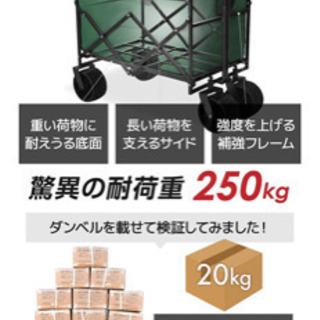 Pasinaz(パシナズ) キャリーカート 136L グリーン 折り畳み 四輪 - その他