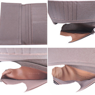 《BVLGARI/型押しロゴ 二つ折り札入れ》ブラウン 箱 Aランク 極美品 