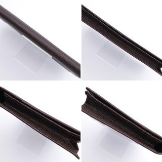 《BVLGARI/型押しロゴ 二つ折り札入れ》ブラウン 箱 Aランク 極美品 