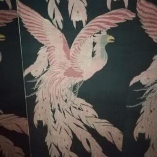 屏風　鳳凰柄　古布