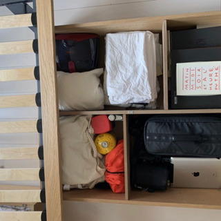 無印良品ベッドフレーム　シングル　ベッド下収納付き　オーク材　