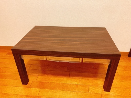ローテーブル シンプルなテーブルです 自作の簡易引き出しつき いたる 海老江のテーブル 座卓 ローテーブル の中古あげます 譲ります ジモティーで不用品の処分
