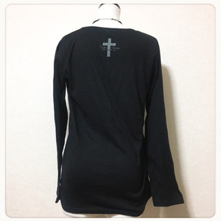 ご購入者様決定 長袖Tシャツ ロンT 黒 カットソーヴィジュアル系 パンク系