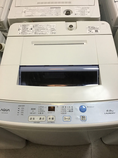 【送料無料・設置無料サービス有り】洗濯機 2018年製 AQUA AQW-S60F(W) 中古