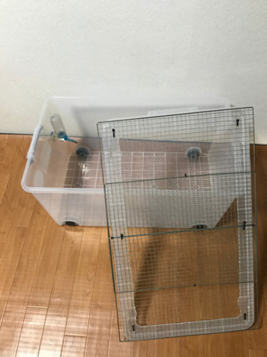 衣装ケースの自作ケージ ぽちち 北長瀬のその他の中古あげます 譲ります ジモティーで不用品の処分