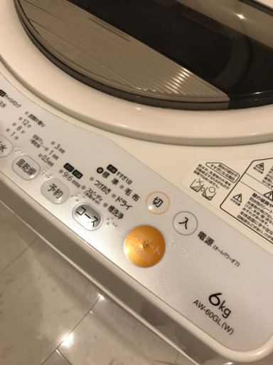 【取引中】洗濯機 風乾燥機能付き 6kg TOSHIBA AW-60GL 2012年製