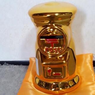 [お値下げ]陶器の金色郵便ポスト型貯金箱