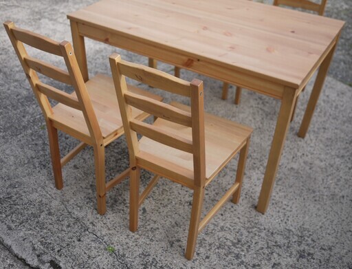 IKEA イケア JOKKMOKK ヨックモック ダイニングセット テーブル＆チェア4脚 セット 天然木 パイン材 ナチュラル