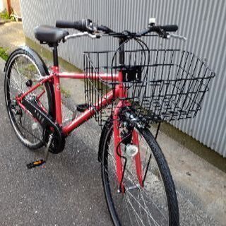 SOUTHERN PORT 27吋シティサイクル 外装6段/レッドxブラック