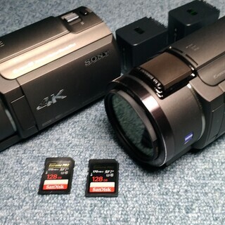 4Kビデオカメラ 2台セット（三脚・SDカード付）
