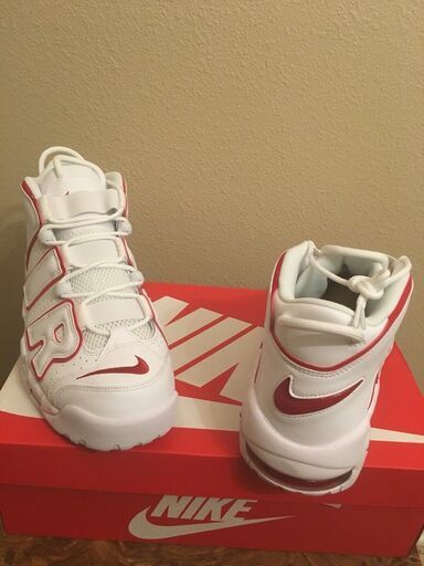 新品■ナイキ モアテン モア アップテンポ WhiteVarsity Red