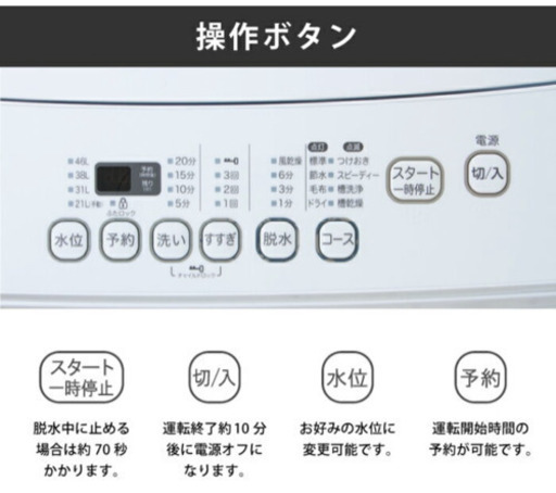 2018年製 simplus シンプラス 全自動洗濯機 6kg ホワイト GPW-M60A 風乾燥機能付 6.0kg