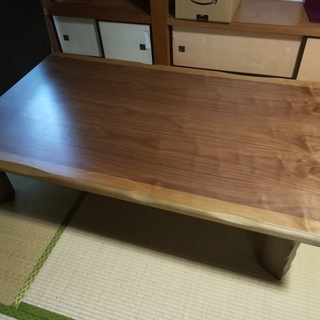 天然木ウォールナット座卓・ローテーブル