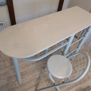 白カウンターテーブル、椅子セット